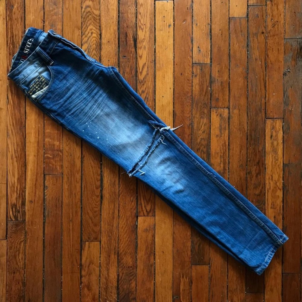 Diesel Denim Division‎ Krooley Selvedge Women Distressed Ripped Knee Design Jean